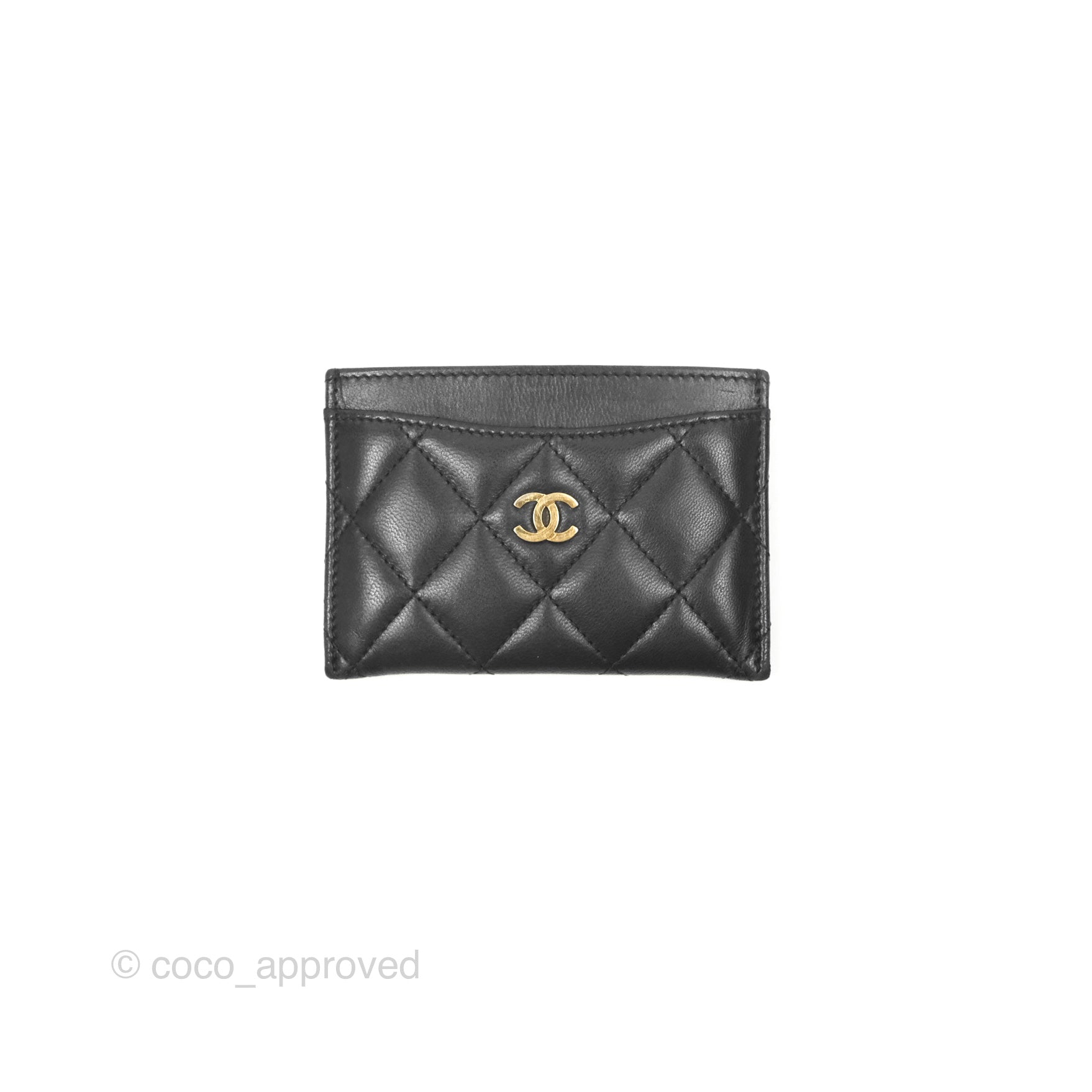 Chanel Classic Flat Card Holder Black Lambskin Gold Hardware - Luxury Slim Wallet for Women, Perfect for Everyday Use & Gift Giving