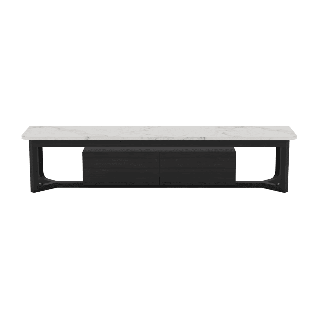 Macsen Modern TV Stand with Sintered Stone Top - 200cm Wide Media Console for Living Room, Perfect for 65-85 Inch TVs - Durable Entertainment Center for Home Theater Setup