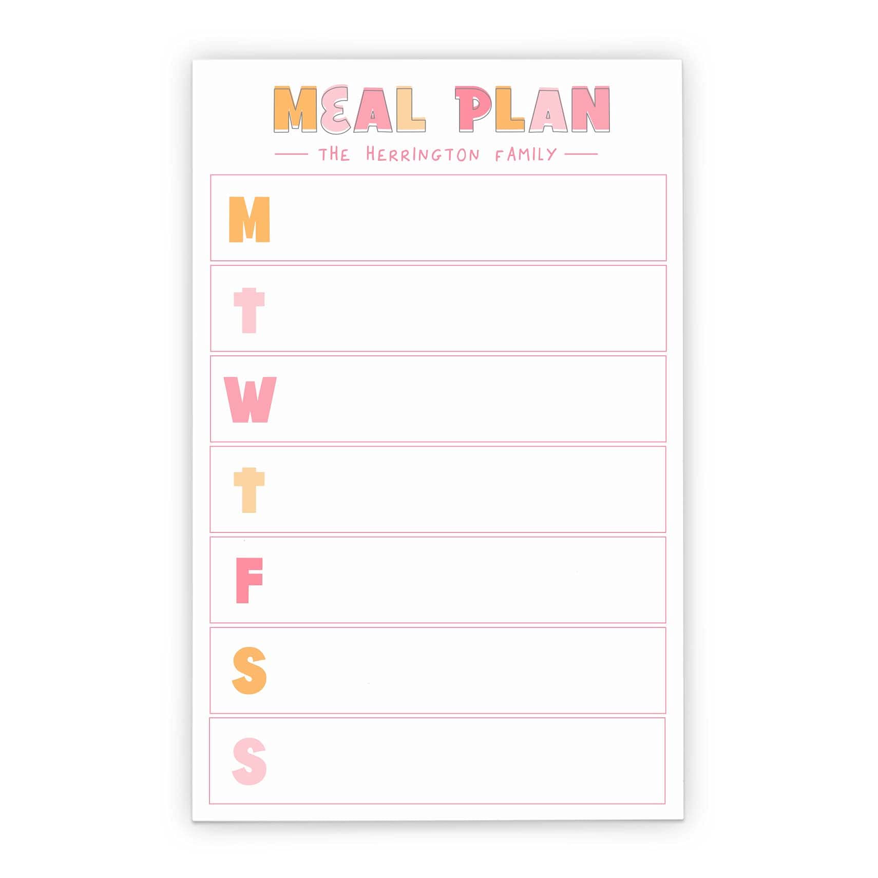 Personalized Weekly Meal Planner Notepad - 50 Sheets, 5.5” x 8.5” Refrigerator Meal Planning Pad for Family, Minimalist Dinner Organizer, Kitchen & Home Essentials - Perfect for Grocery Lists & Weekly Menu Planning