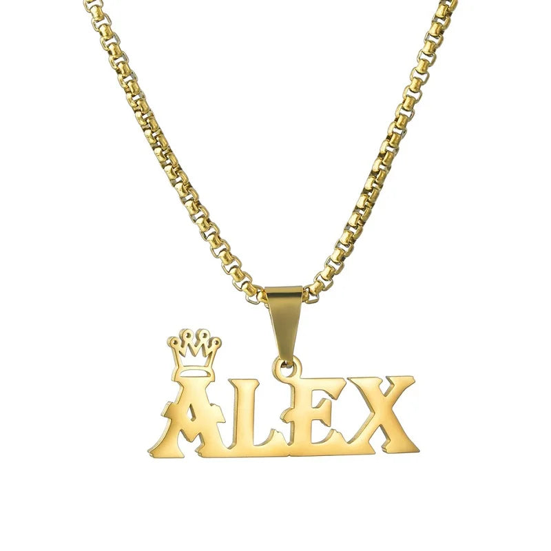 Personalized Crown Pendant Necklace for Women - Custom Name Initial Jewelry Gift for Birthday, Anniversary & Special Occasions | Perfect for Prom, Wedding & Everyday Elegance