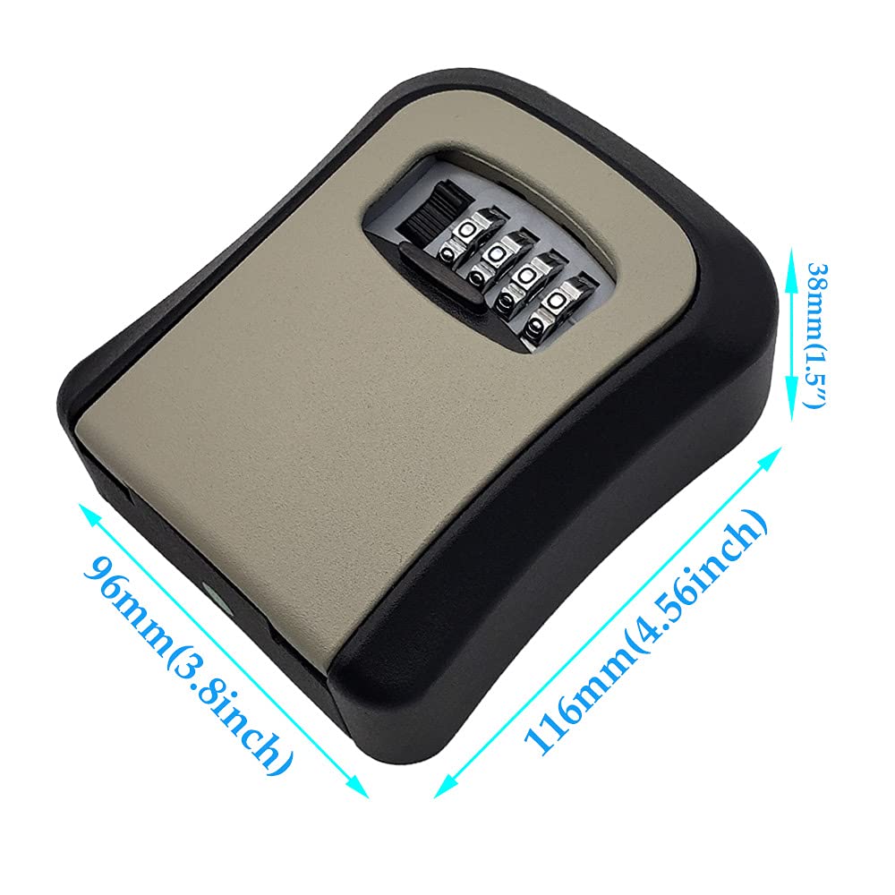 4 Digit Combination Lock Box for Keys - Wall Mount Key Storage Safe with Secure Code (Bigger Size) - Ideal for Home, Office, and Outdoor Key Organization