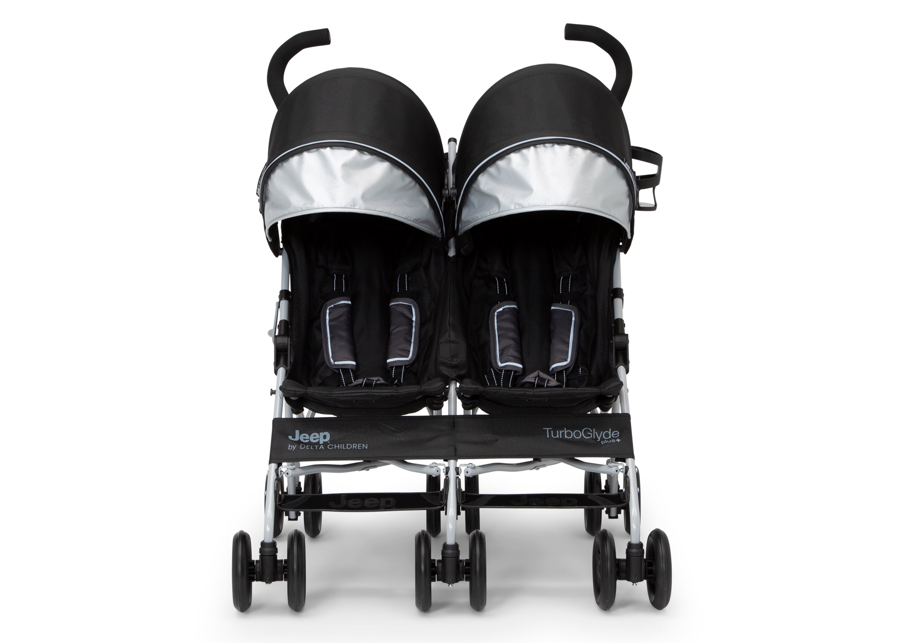 Jeep TurboGlyde Plus Side by Side Double Stroller - Lightweight All-Terrain Baby Stroller for Twins or Siblings - Perfect for Outdoor Walks, Shopping & Travel