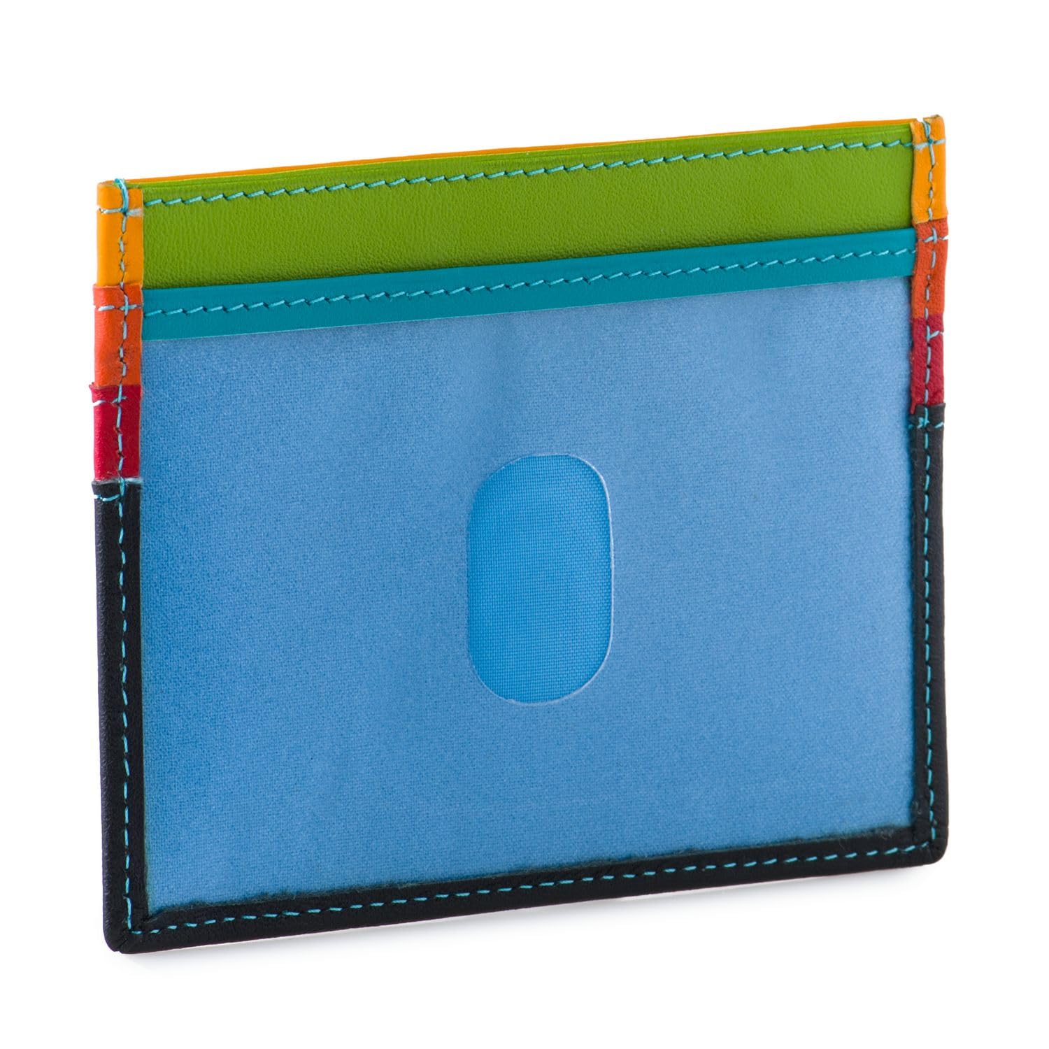 Premium Mywalit Multi-Color Genuine Leather Credit Card Holder - Slim RFID Blocking Wallet with 3 Card Slots & ID Window | Perfect for Travel, Business & Everyday Use
