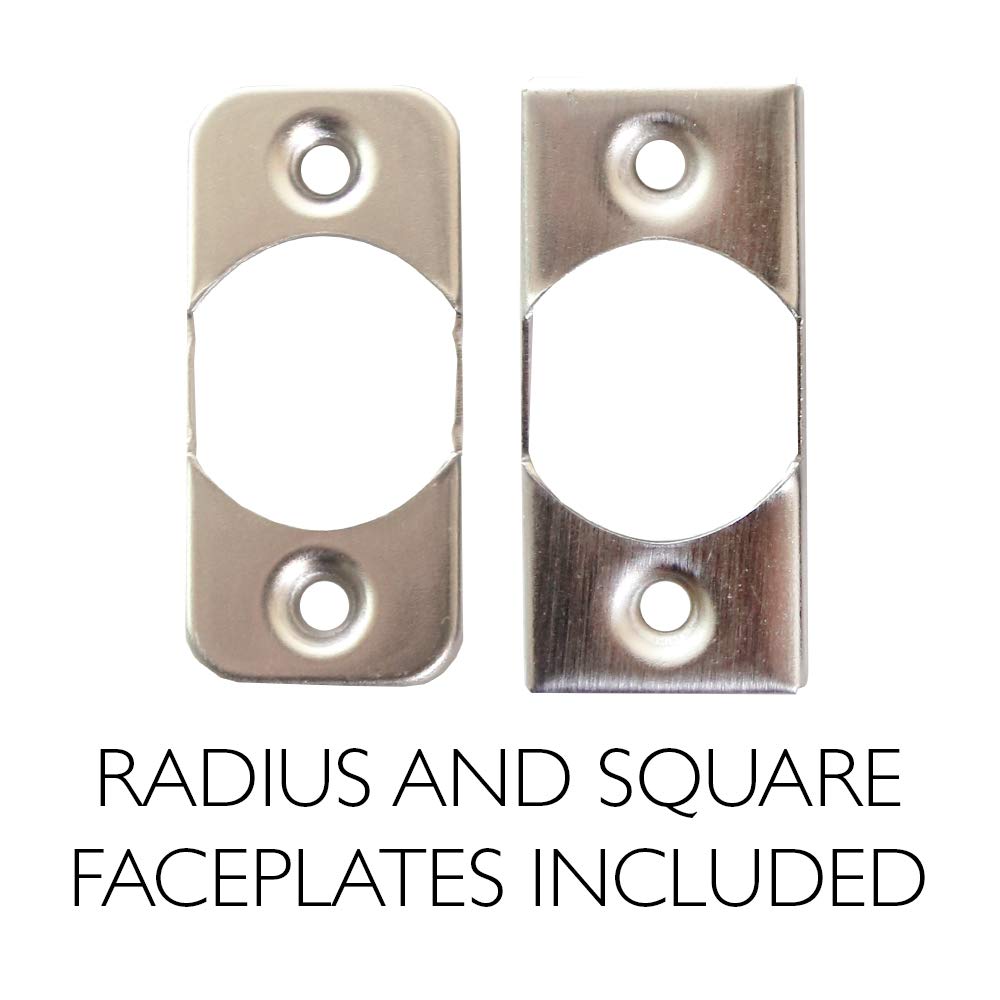 Design House 190892 2-Way Adjustable Scroll Passage & Closet Door Lever Set - Satin Nickel Finish (8-Pack) - Perfect for Bedrooms, Hallways & Closet Doors