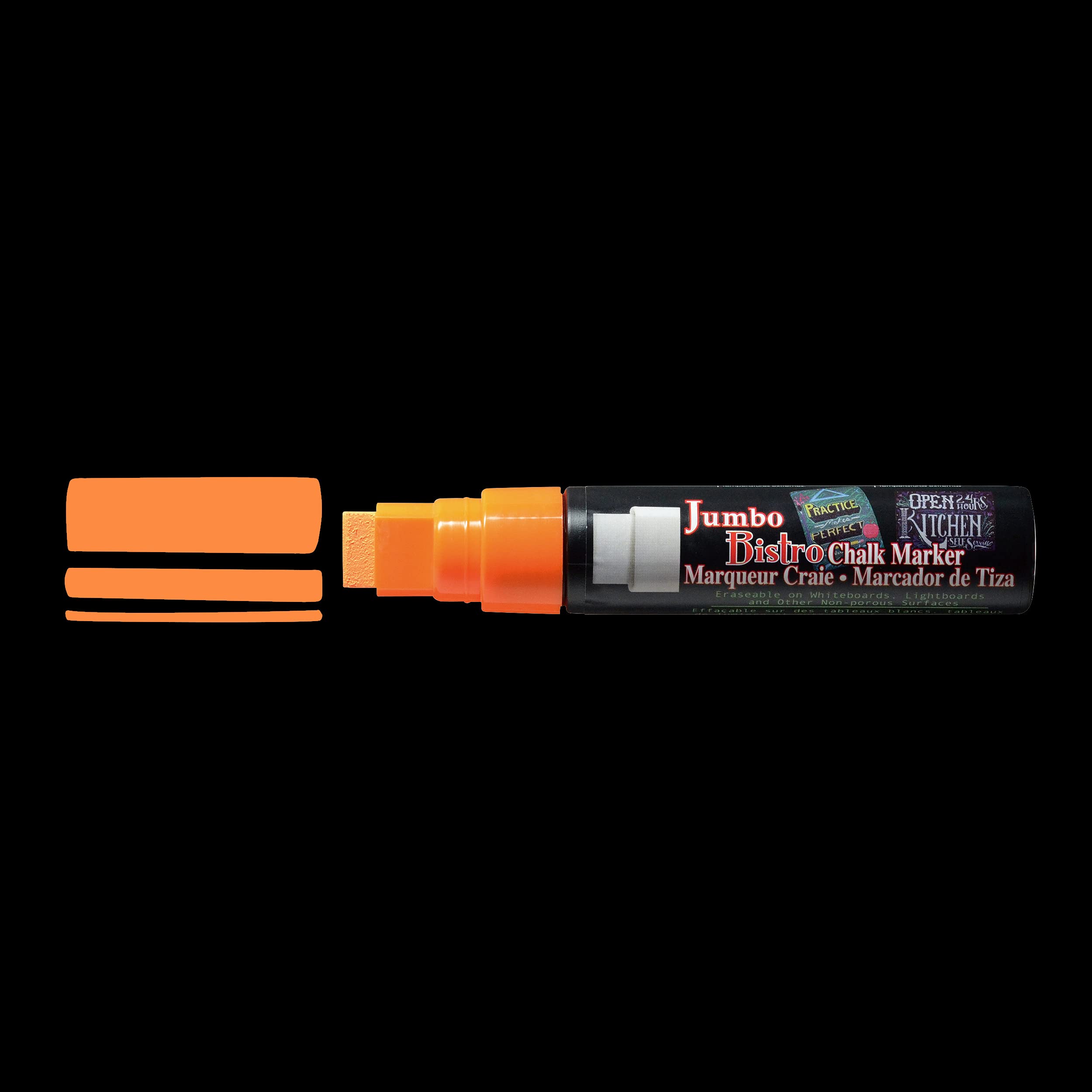 Uchida 481-C-F7 Jumbo Bistro Chalk Markers - Fluorescent Orange - Non-Toxic, Vibrant Chalkboard Markers for Restaurants, Cafes, Schools & DIY Crafts