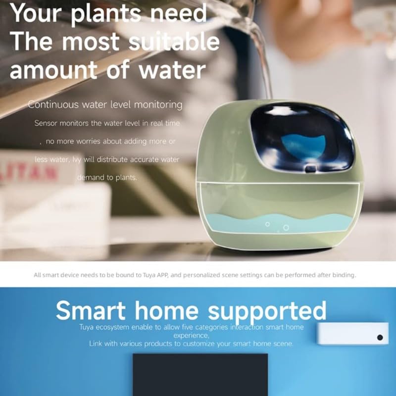 Smart AI Planter with App Control & LCD Screen - Interactive Flower Pot for Indoor Plants, Home Decor, and Gardening Enthusiasts (White) - Perfect for Living Room, Office, and Gift Ideas