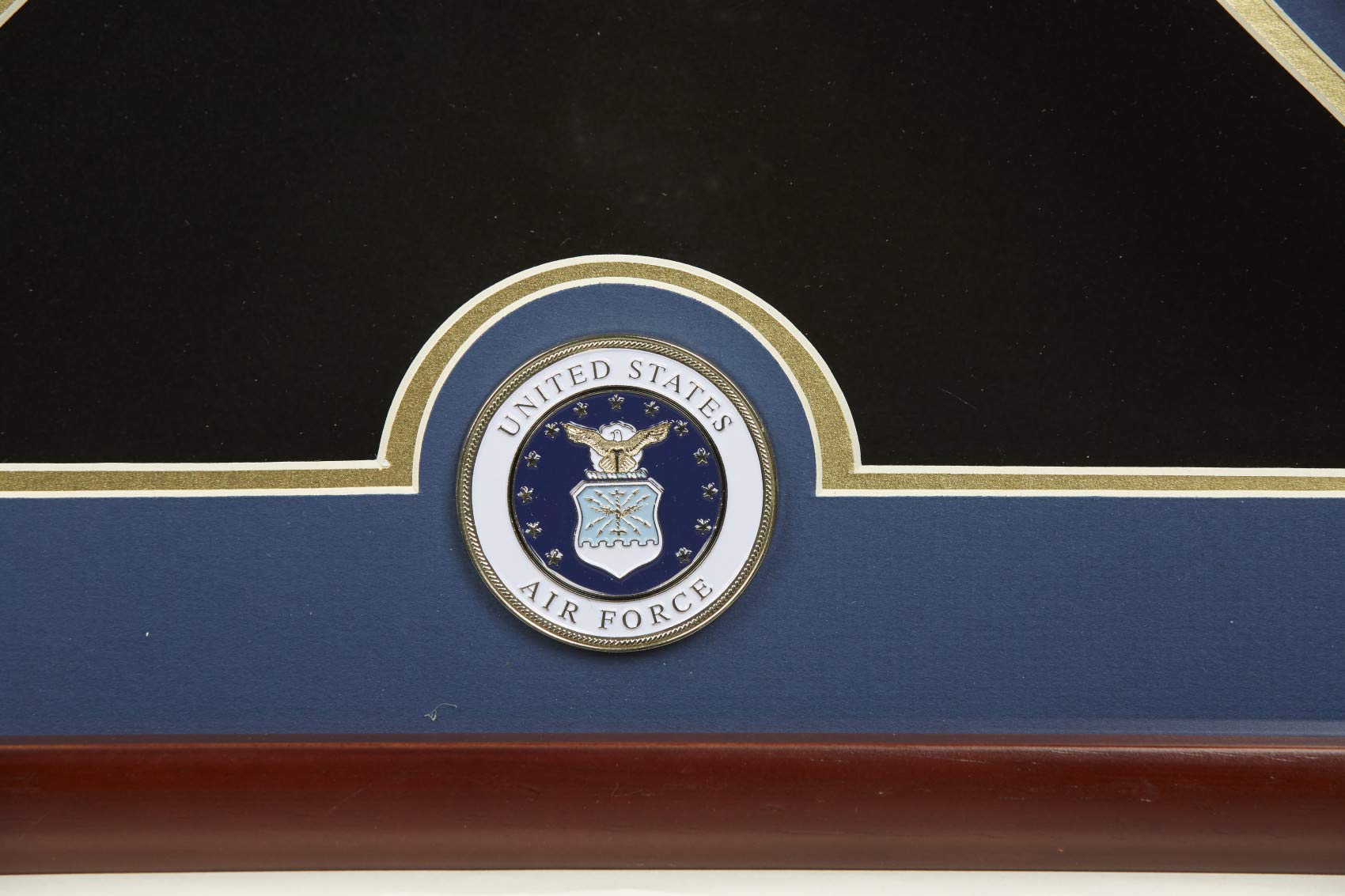 Premium US Flag Display Case with Air Force Medallion - Handcrafted in USA from High-Quality Materials - Perfect for Military Home Decor & Patriotic Gift Giving