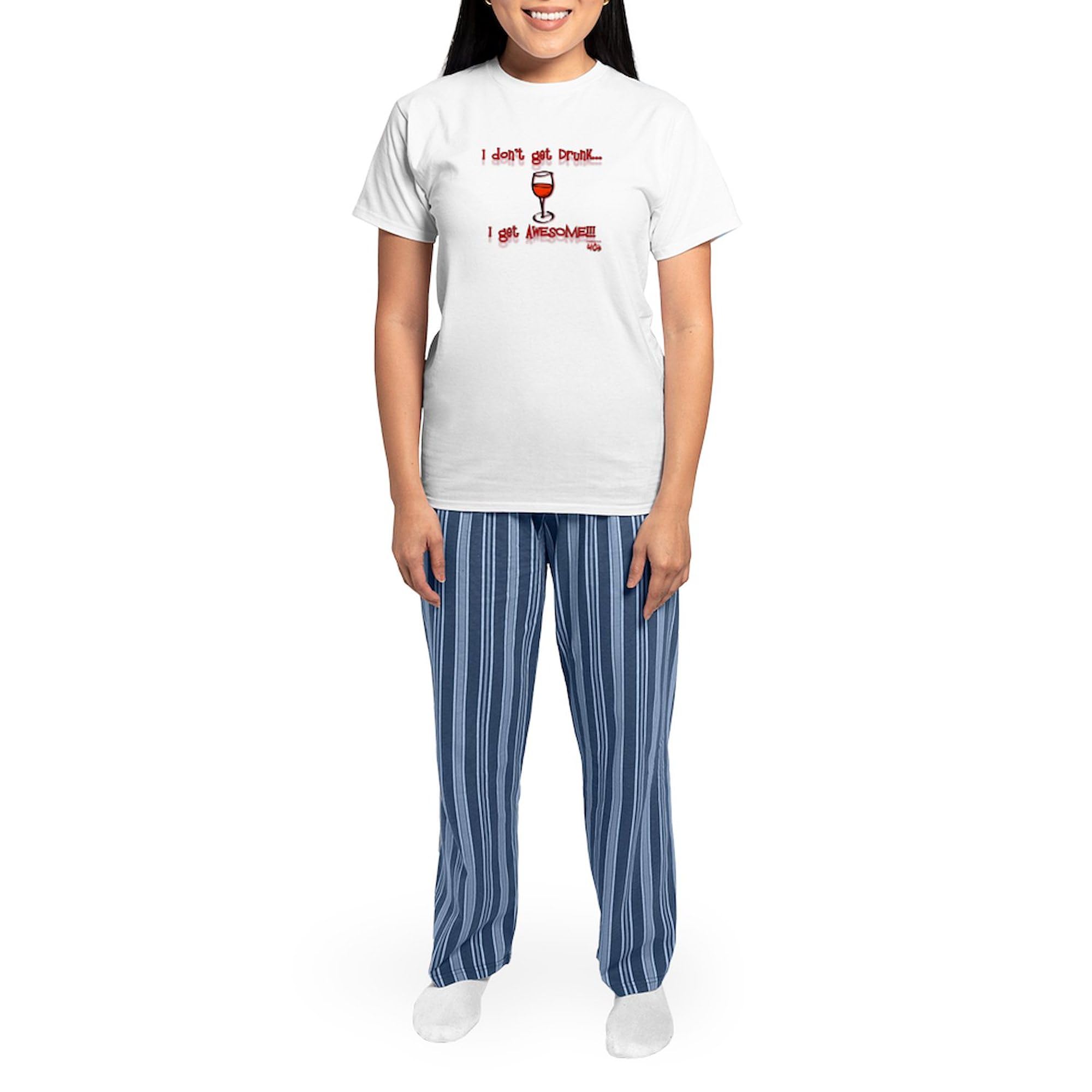 Women's Novelty Cotton Pajama Set - Comfortable Sleepwear with 'I Get Awesome' Print | Cozy Lightweight PJs for Lounge & Sleep | Perfect Gift for Her