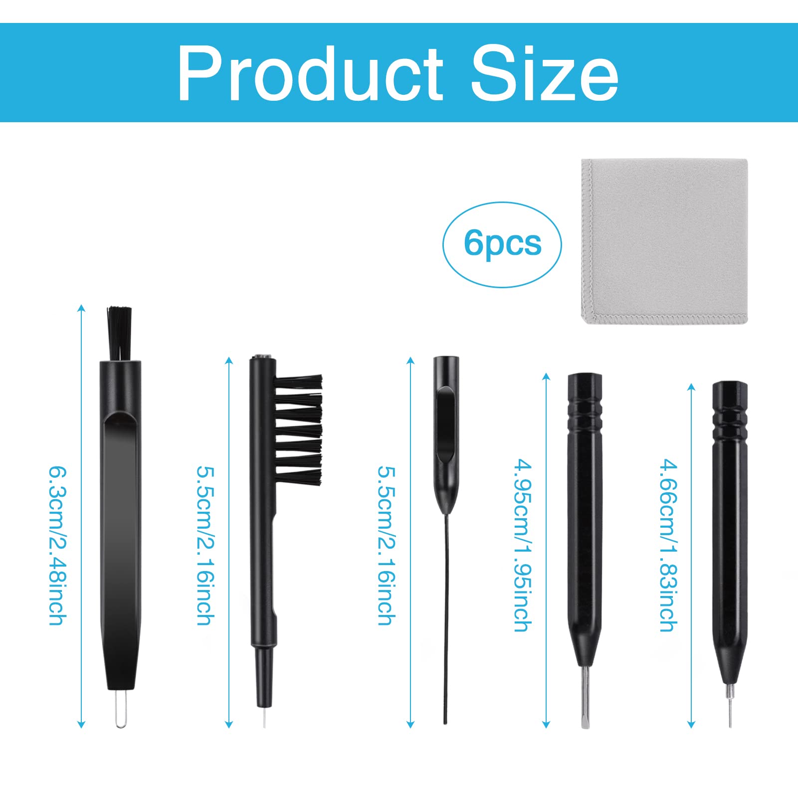 6 Pcs Hearing Aid Cleaning Kit - Brush Tools for Earbuds & Headphones - Perfect for Daily Maintenance