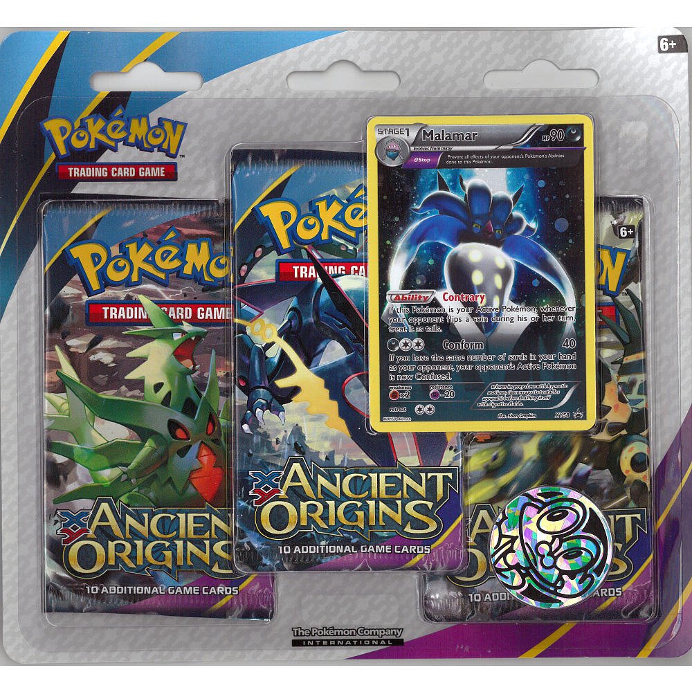 Pokemon XY Ancient Origins Trading Card Game - 3-Pack Blister with Foil Card | Collectible TCG Booster Packs for Battles & Trading | Perfect for Game Nights, Tournaments & Gifts