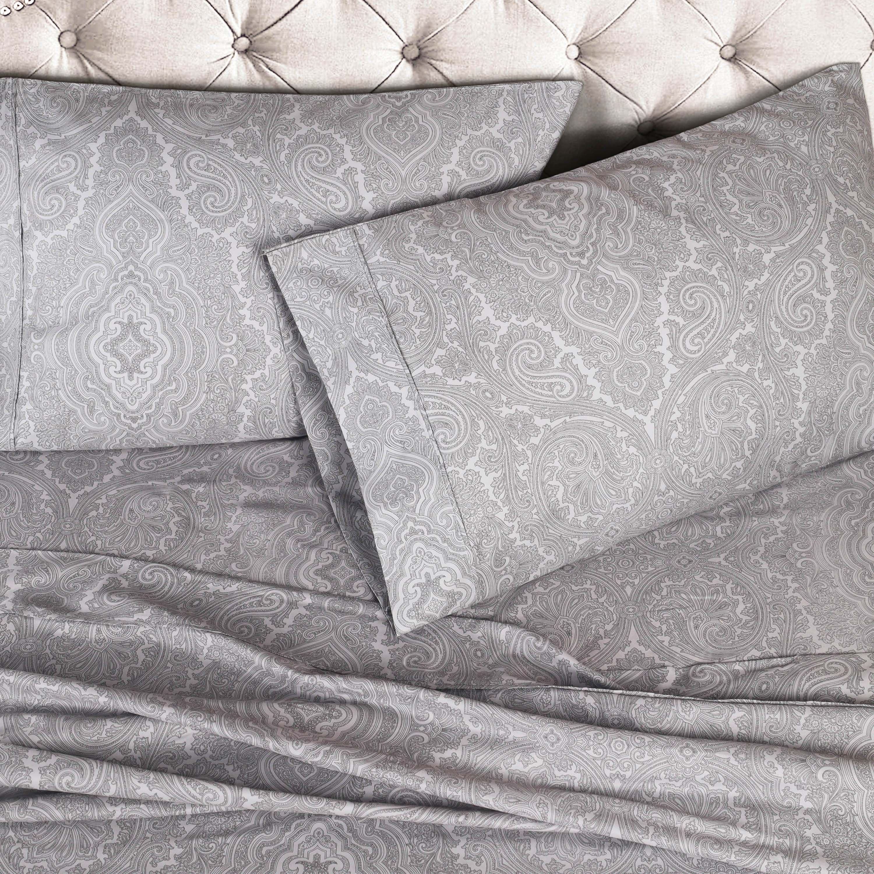 Italian Paisley 600 Thread Count Cotton Blend Deep Pocket Sheet Set - Ultra Soft Bedding for Queen & King Size Beds - Perfect for Luxury Hotels, Guest Rooms & Master Bedrooms
