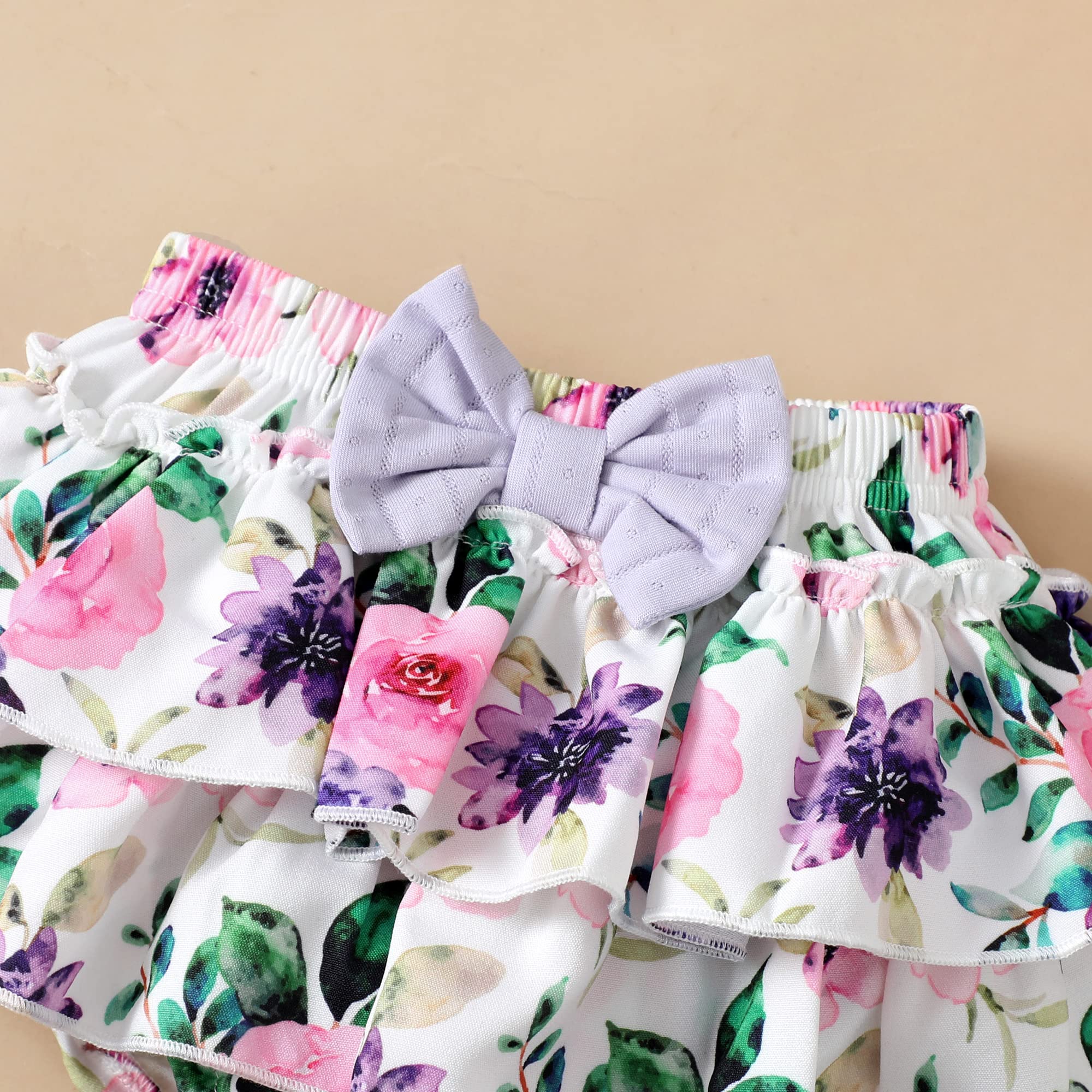 Mioglrie Newborn Baby Girl Clothes Set - Floral Romper & Shorts Outfit for Summer | Cute Infant Toddler Outfits for Girls 0-24 Months | Perfect for Playdates, Beach Trips & Family Photos
