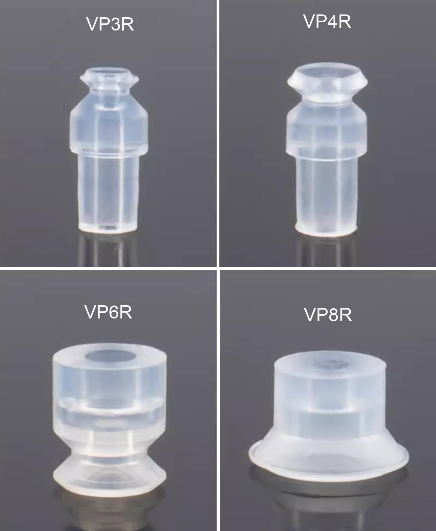 10-Pack VP Series Silicone Robotic Arm Vacuum Suction Cups - VP-R Single Layer Vacuum Grip Device (VP6R) for Industrial Automation & Pick-and-Place Applications