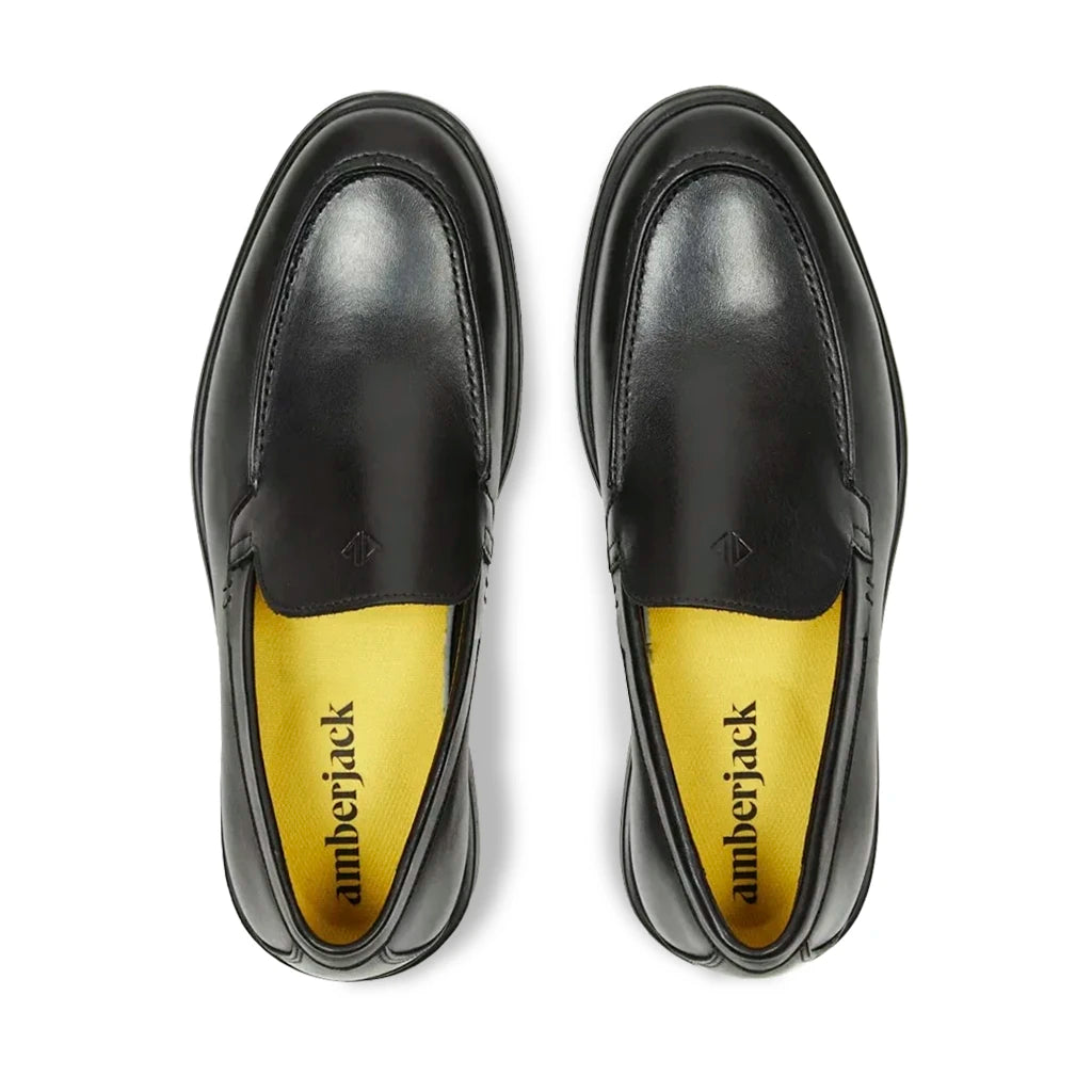 Premium Genuine Leather Loafer Shoes for Men - Classic Obsidian Black Slip-On Comfortable Casual Dress Shoes | Perfect for Office, Business, Wedding & Daily Wear