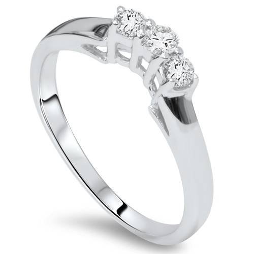 14K Gold 1/4 Carat Diamond Curved Wedding Anniversary Ring for Women - Elegant Bridal Jewelry Gift for Wife, Engagement, Valentine's Day & Special Occasions