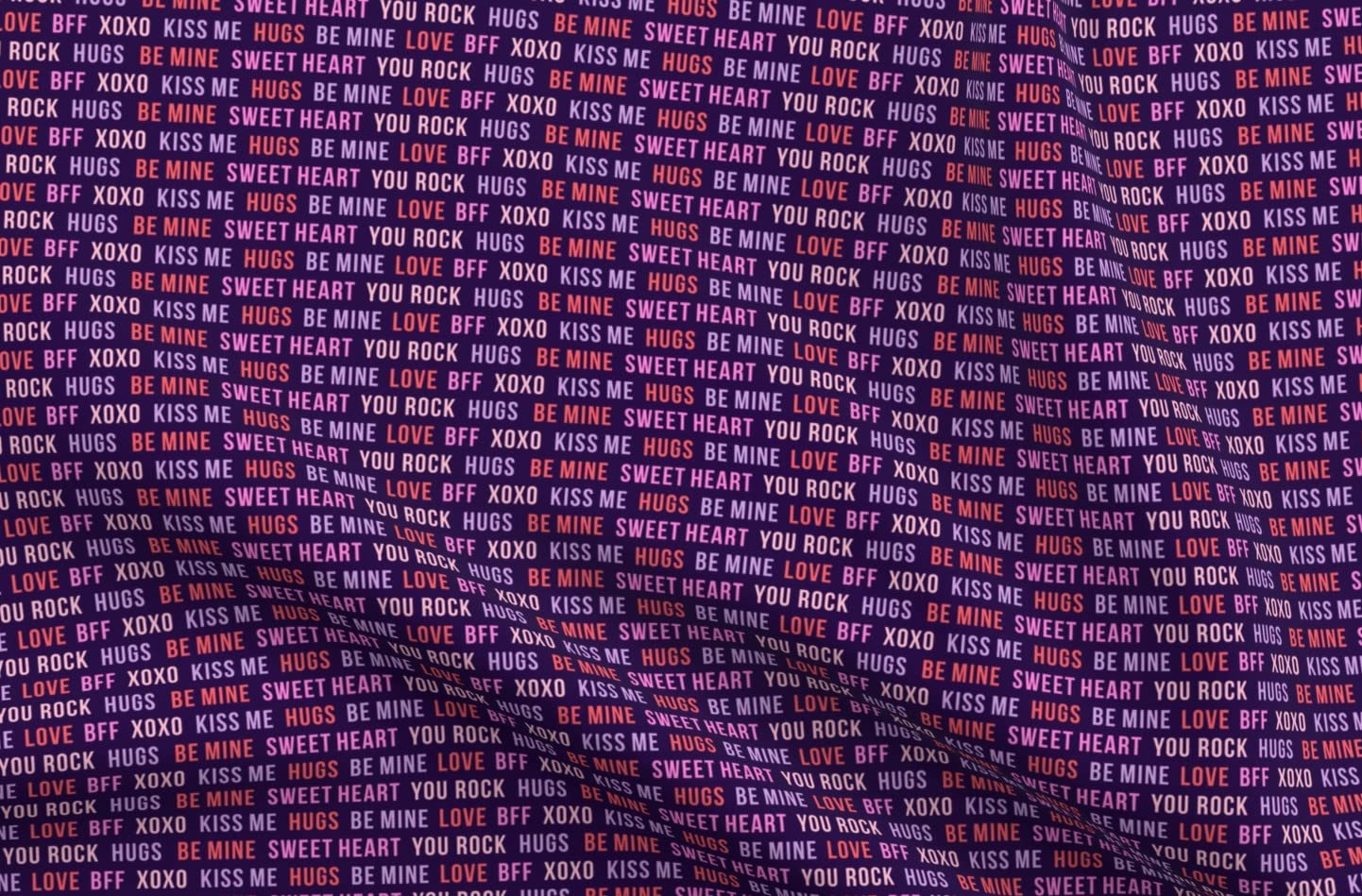 Micro Scale Typography Dark Purple Cute Love Trendy Valentine's Printed Minky Fabric by The Yard - Soft Plush Material for Sewing Baby Blankets, Quilt Backing & DIY Projects - Perfect for Nursery Decor, Gift Making & Home Crafts
