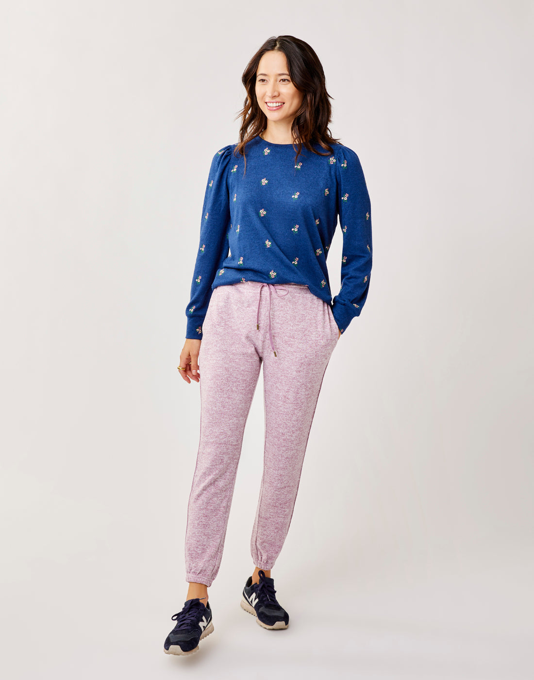 Naomi Embroidered Floral Sweatshirt for Women - Soft Cotton Pullover with Vintage Design - Perfect for Casual Wear, Fall Fashion & Cozy Outfits