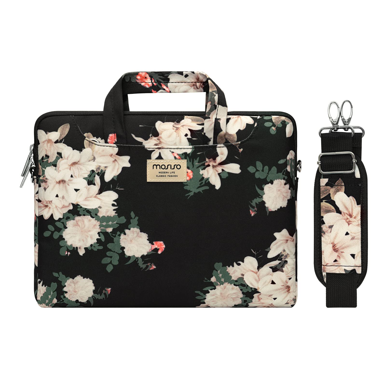 MOSISO Laptop Shoulder Bag for MacBook Air/Pro 13-13.3 inch & MacBook Pro 14 inch 2021-2023 (M1/M2 Models) - Durable Polyester Briefcase with Adjustable Strap - Perfect for Work, Travel & Business Meetings
