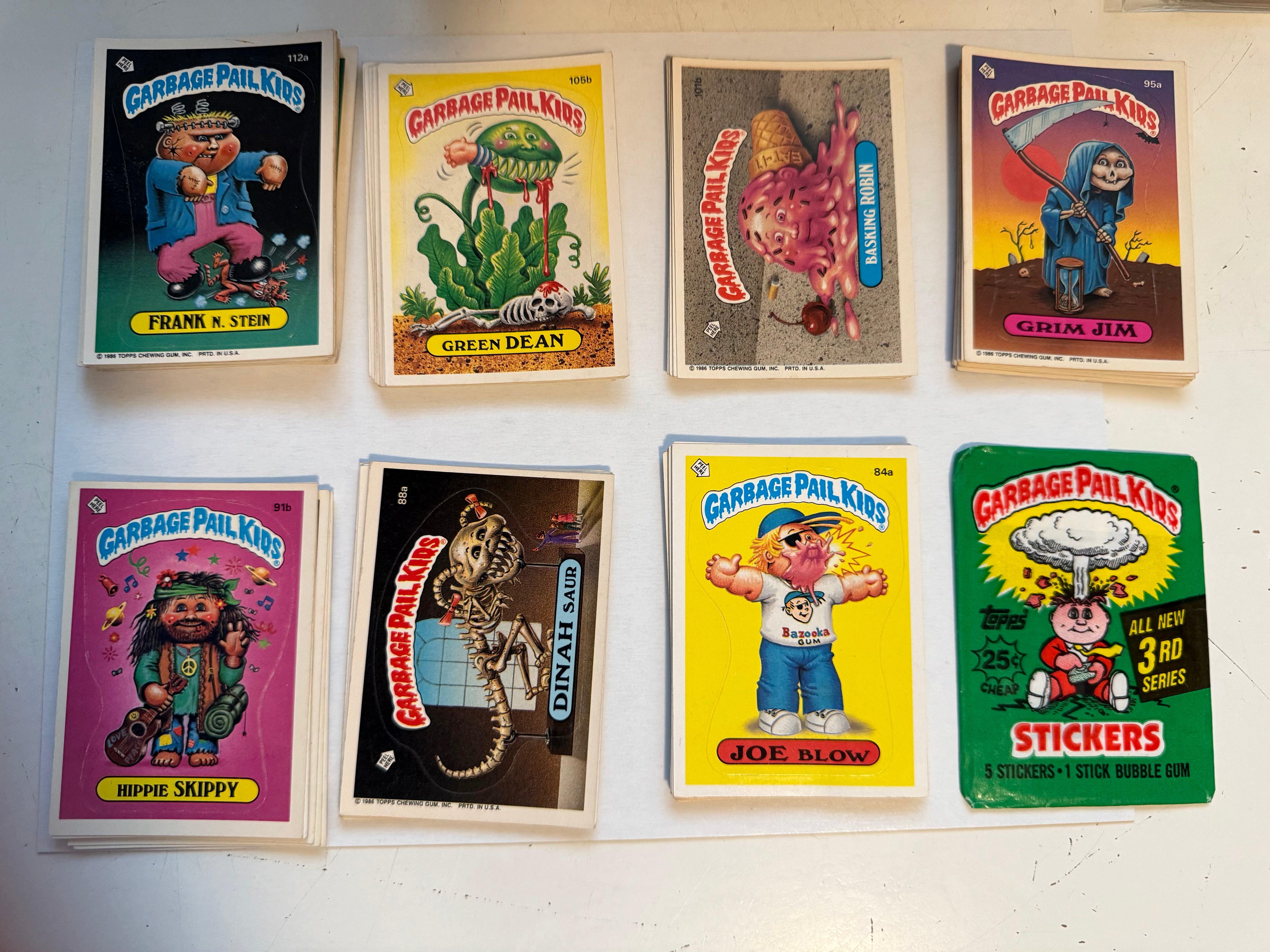 Vintage 1985 Garbage Pail Kids Series 3 Rare Stickers Set - High Grade Condition with Original Wrapper | Collectible Trading Cards for Nostalgic 80s Fans & Pop Culture Enthusiasts