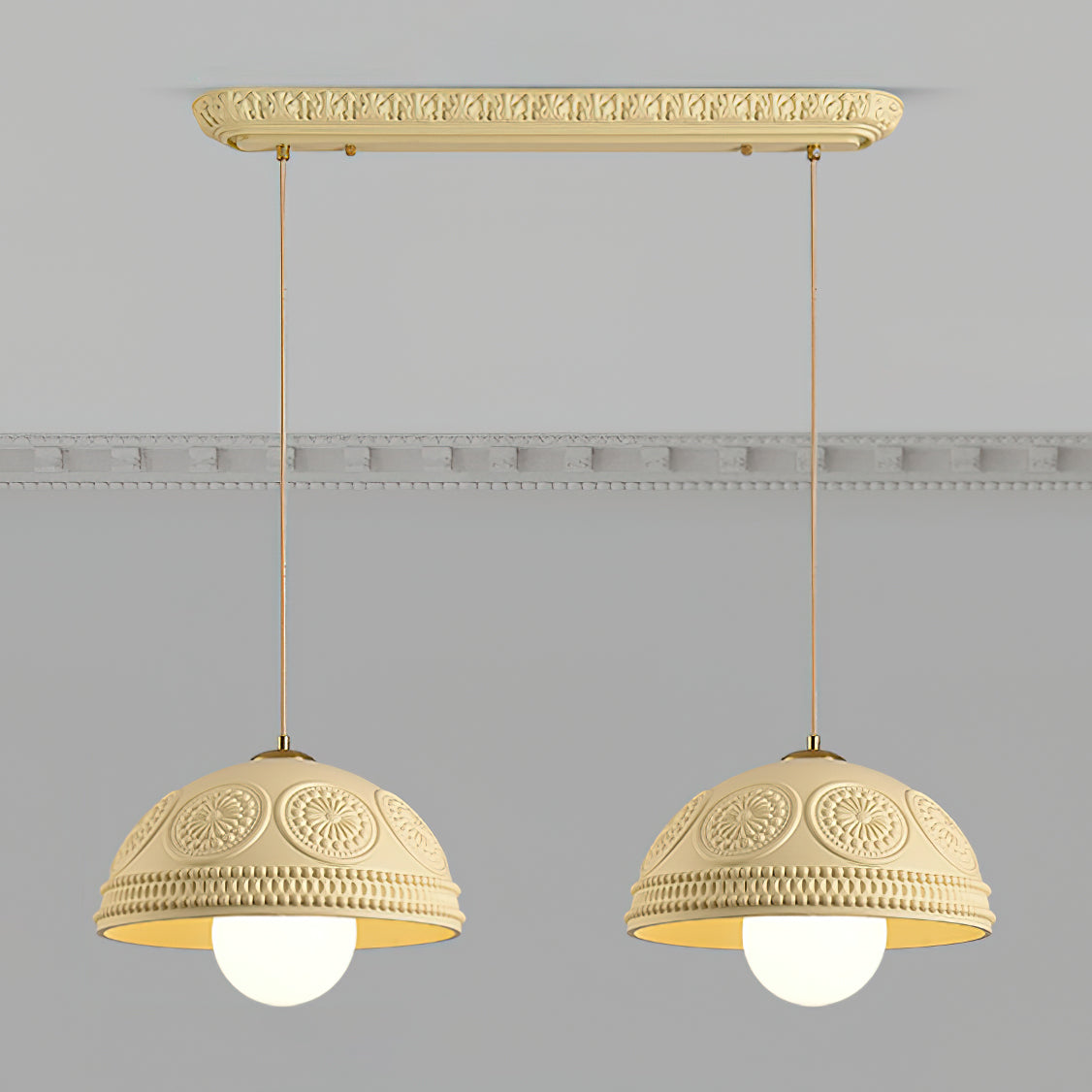 Modern Embossed Ripple Pendant Light - Handcrafted Glass Ceiling Lamp for Dining Room, Kitchen Island & Living Room Decor