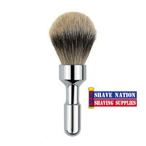 Merkur Futur Silvertip Shaving Brush in Polished Chrome - Premium Badger Hair for a Smooth, Luxurious Shave - Perfect for Wet Shaving & Grooming Gifts