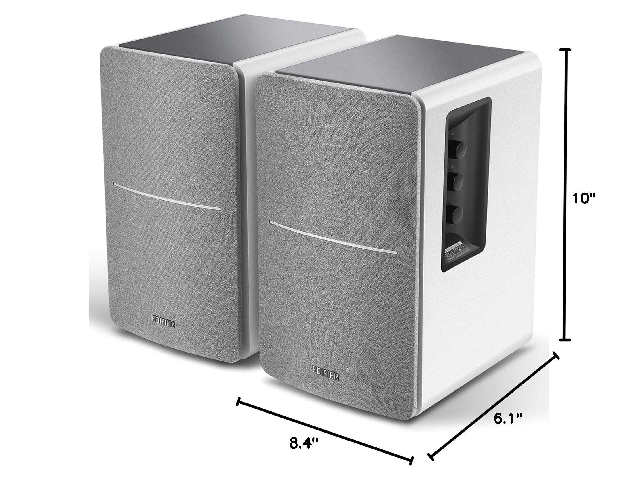 Edifier R1280DB Bluetooth Bookshelf Speakers - Wireless Studio Monitors with Optical Input, 4 Inch Near Field Speaker, 42W RMS, Wood Grain (White) - Perfect for Home Audio, Gaming & Music Streaming