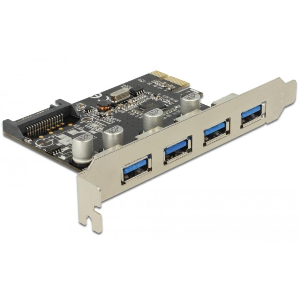 4-Port USB 3.0 PCI Express Expansion Card - PCIe 2.0 x1 Adapter for Desktop Computers - Add Extra USB Ports for Gaming, VR, Printers & External Storage