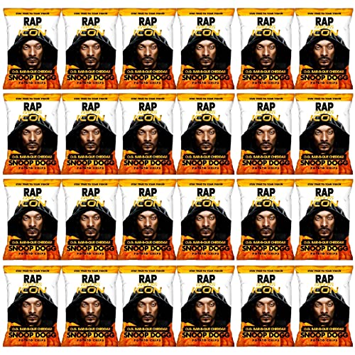 Rap Snacks Potato Chips 2.5 oz Bags - Snoop Dogg O.G. Bar-B-Que Cheddar Flavor (24 Pack) | Crunchy Snack for Parties, Game Nights & On-The-Go