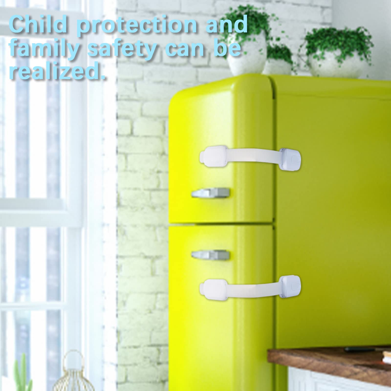 Child Proof Safety Locks - 6 Pack Baby Cabinet Locks with Strong 3M Adhesive - No Drill Installation for Drawers, Fridge, Dishwasher, Toilet & More - Perfect for Baby Proofing Homes, Daycares & Nurseries (White)
