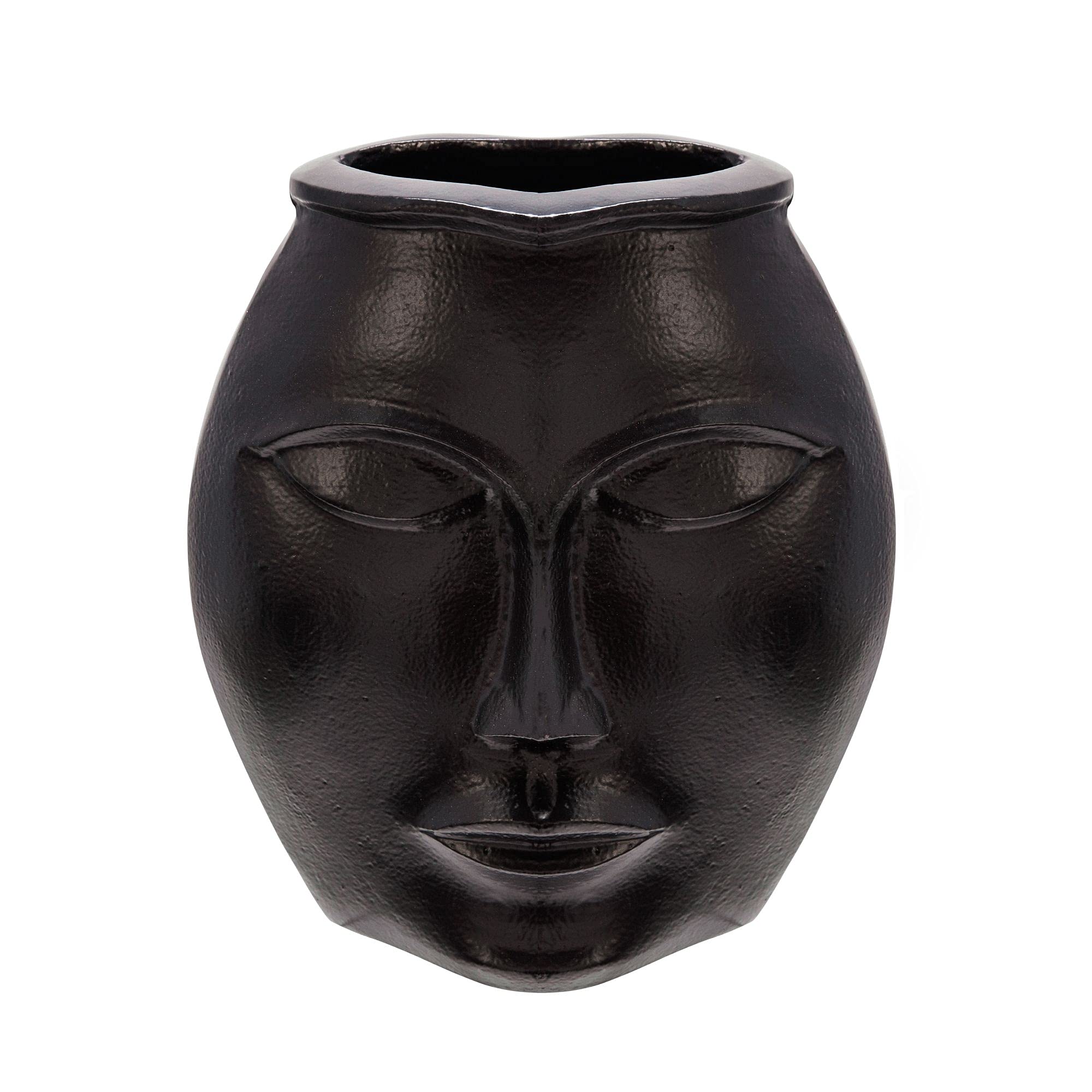 Kingston Living 11 Inch Black Decorative Face Tabletop Vase - Modern Home Decor for Living Room, Bedroom, Office & Wedding Centerpiece