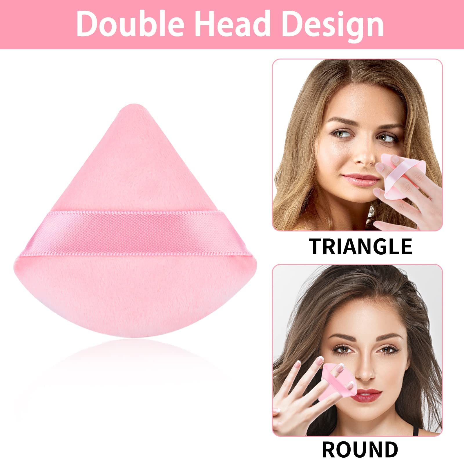 Ghelonadi Professional Makeup Sponge - Washable Foundation Blender & Cosmetic Puff for Liquid Foundation & Loose Powder (2-Pack Triangle Sponges) | Perfect for Flawless Makeup Application, Contouring & Everyday Beauty Routine