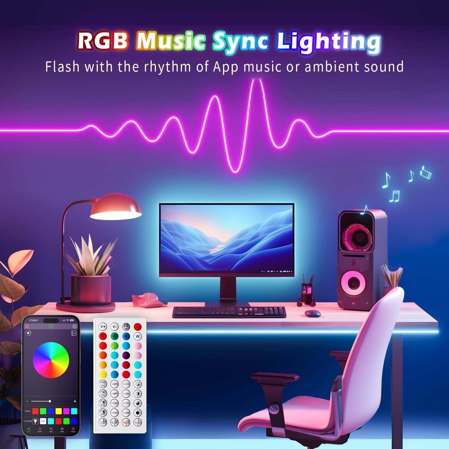 32.8ft/10m RGB Neon Strip Lights with Remote & APP Control - IP65 Waterproof Flexible LED Rope Lights, 24V Neon Lights for Bedroom, Party, Bar, Wedding, Indoor & Outdoor Decoration - Perfect for Wall Accent, Ceiling Lighting, and Holiday Decor