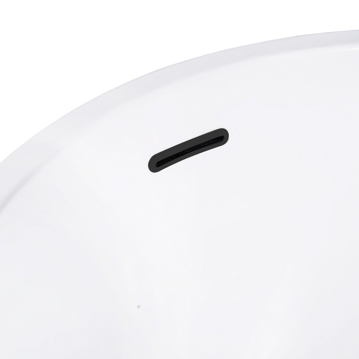 Aqua Eden 59 Inch Acrylic Oval Freestanding Bathtub - Glossy White/Matte Black Slipper Tub with Drain | Modern Bathroom Luxury for Spa-Like Relaxation at Home