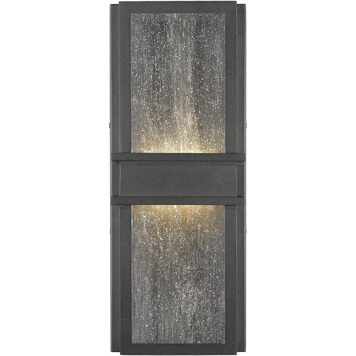 Z-Lite 577M-BK-LED Eclipse Modern Outdoor Wall Sconce Light Fixture - 2-Light 20W Black LED Exterior Lighting for Porch, Patio, Garden & Entryway