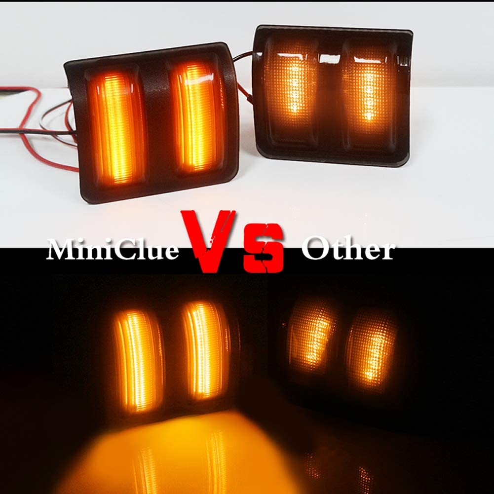 2008-2016 Ford F250 F350 F450 Super Duty Smoked Amber LED Side Marker Lights - Replacement Mirror Turn Signal Lamps for Enhanced Visibility & Safety (Pair) - Perfect for Night Driving, Off-Roading & Truck Customization