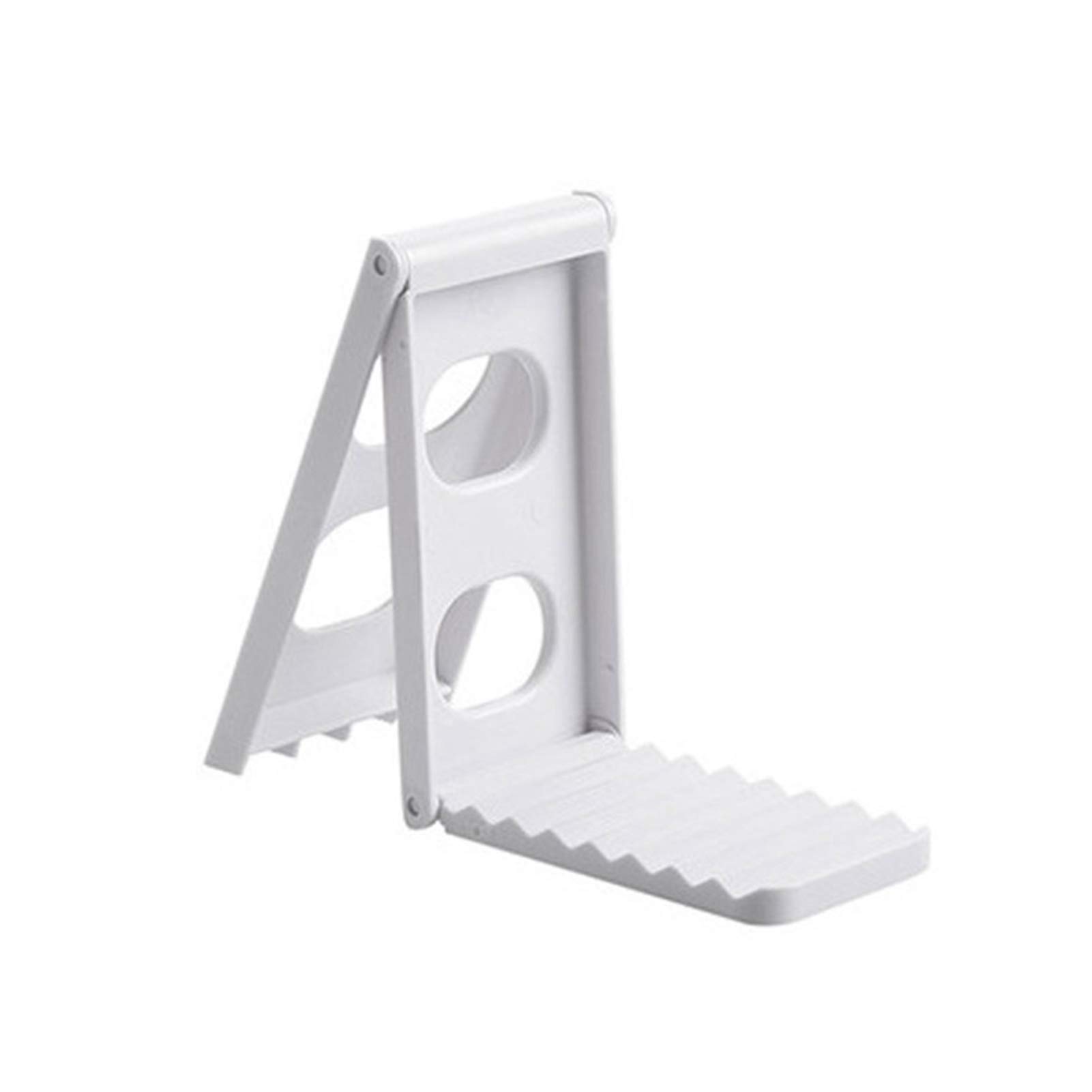 Multipurpose Plastic Kitchen Utensil Rest - Pot Lid Rack, Folding Spatula Holder, Dish Spoon Organizer & Phone Stand (White) | Space-Saving Countertop Storage for Cooking & Phone Viewing