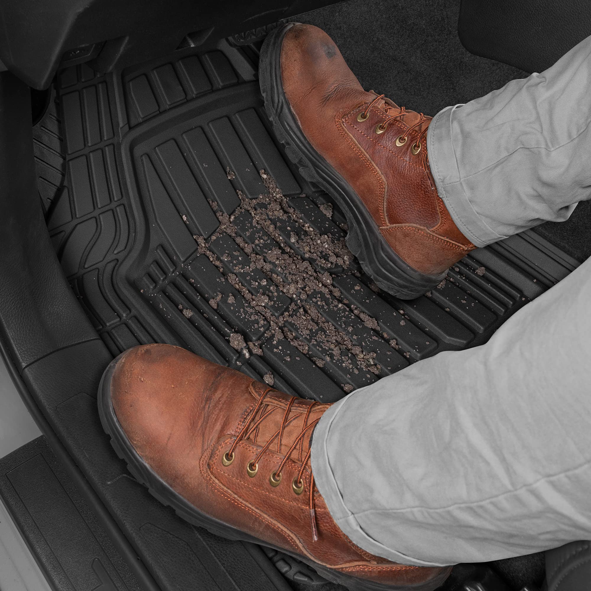 CAT® Heavy-Duty All-Weather Car Floor Mats - Full Set for SUVs & Trucks - Perfect for Rug Protection & Off-Road Use