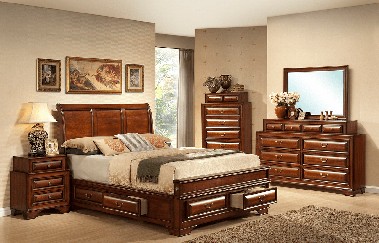 Sofia 7-Drawer Wooden Chest Dresser in Warm Walnut Finish - Perfect for Bedroom Storage, Closet Organization & Home Decor