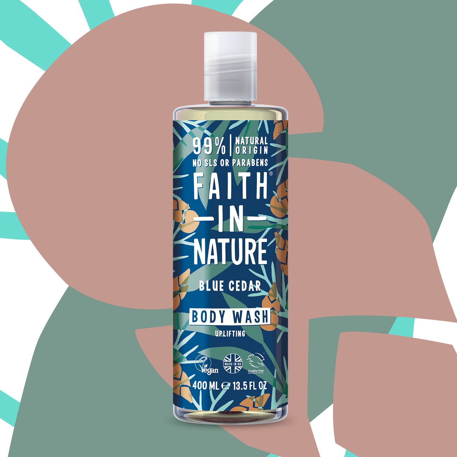 Blue Cedar Body Wash for Men - Natural & Refreshing Shower Gel with Moisturizing Aloe Vera - Perfect for Daily Use & Post-Workout Shower