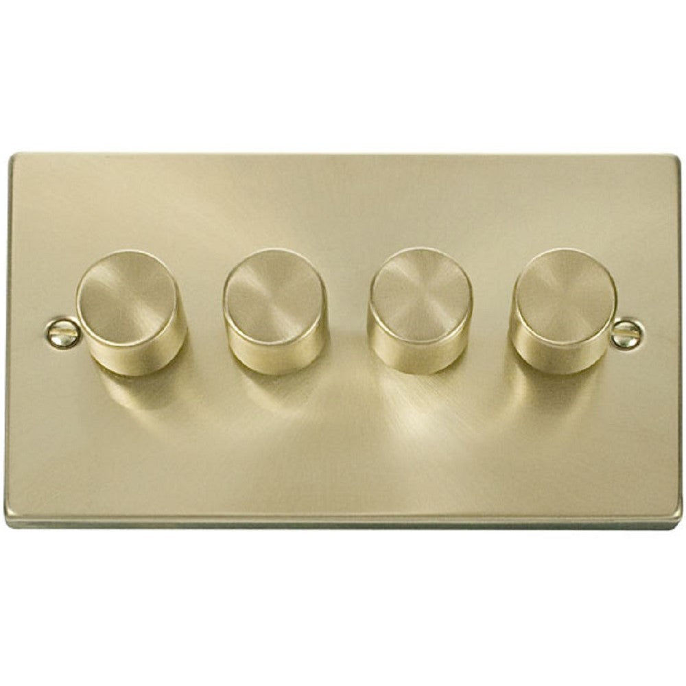 Click Deco Satin Brass 4G LED Dimmer Switch VPSB164 - Modern Touch Panel for Home Lighting Control | Perfect for Bedroom, Living Room & Office Decor