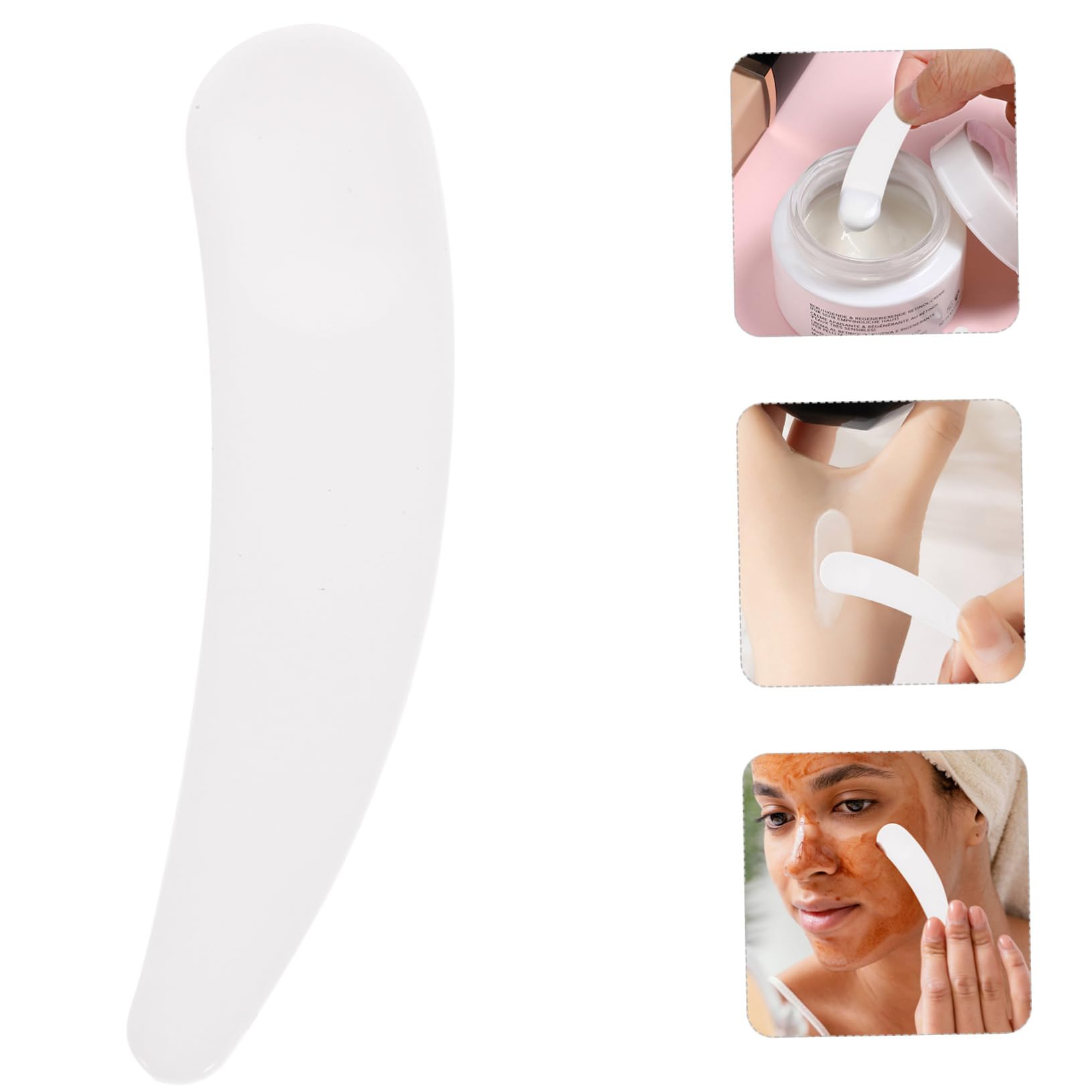50pcs Reusable Wax Spatulas & Spoon Set with Brush Holder - Mini White Cosmetic Containers with Lids for Makeup, Face Cream & Skincare - Perfect for Salon, Travel & Home Beauty Organization
