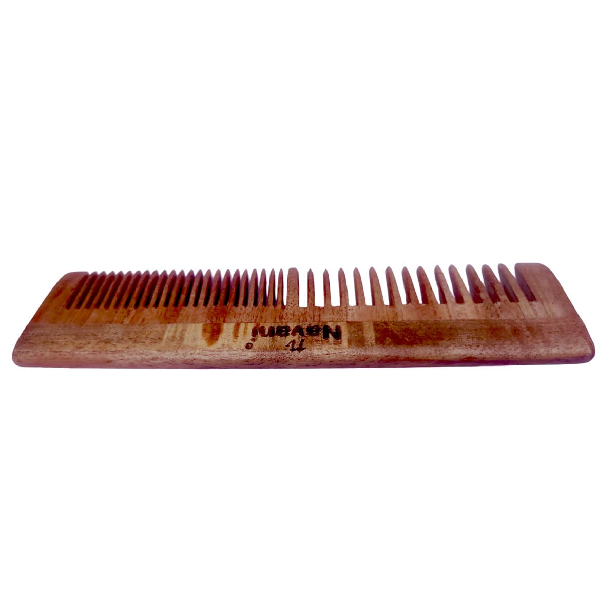 Navani Neem Wooden Dual Comb for Hair Care - Anti Hair Fall, Dandruff & Frizz Control Comb with Oil Treatment - Natural Wooden Hair Straightening Comb for Men & Women - Perfect for Daily Hair Styling and Scalp Massage at Home or Salon