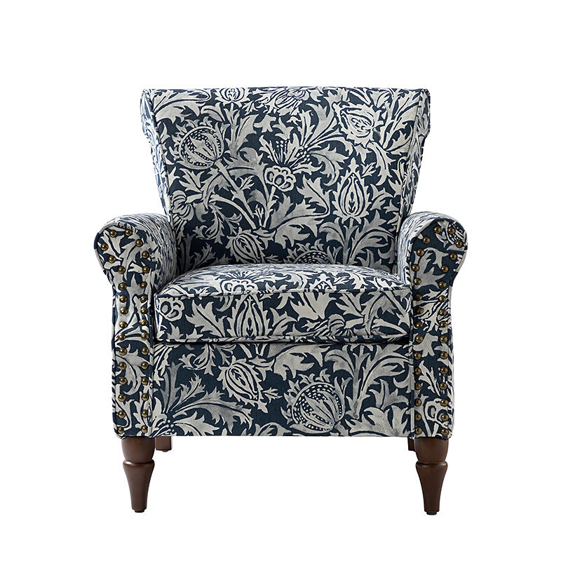 Artemisa Modern Floral Pattern Upholstered Armchair - Comfortable Living Room Accent Chair for Home Office & Lounge Decor