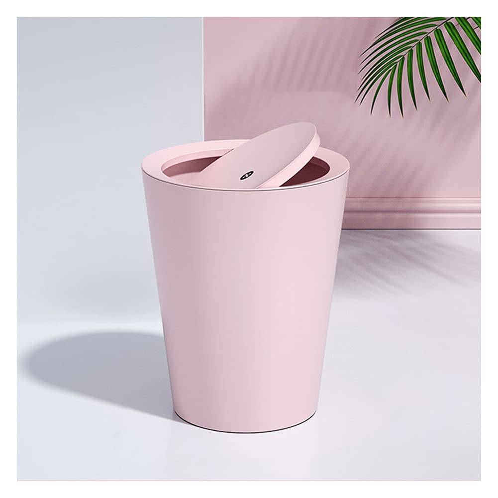 GYQWJPC Shake Lid Trash Can - 10L Cute Creative Garbage Bin with Lid for Office, Home, Kitchen, Bedroom & Bathroom | Odor-Proof Waste Paper Basket for Living Room, Dorm & Office Spaces (Color: C)
