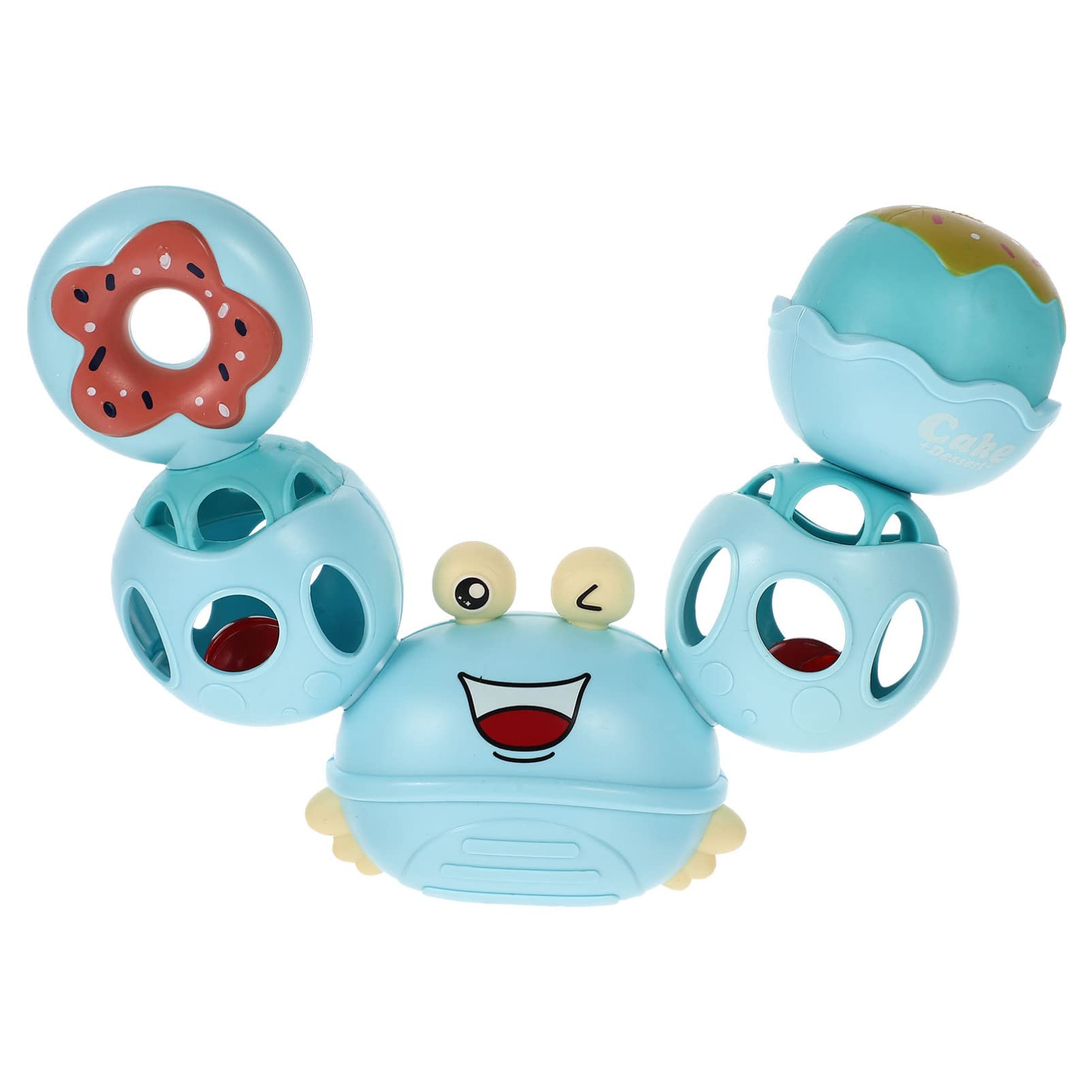 **Ibasenice Crab Rattle Toy - Sensory Musical Baby Teether with Bells, Montessori Grasp & Shaker Toy for Hand Development - Interactive Learning Toy for Boys & Girls (Blue) - Perfect for Playtime, Early Education & Sensory Stimulation**