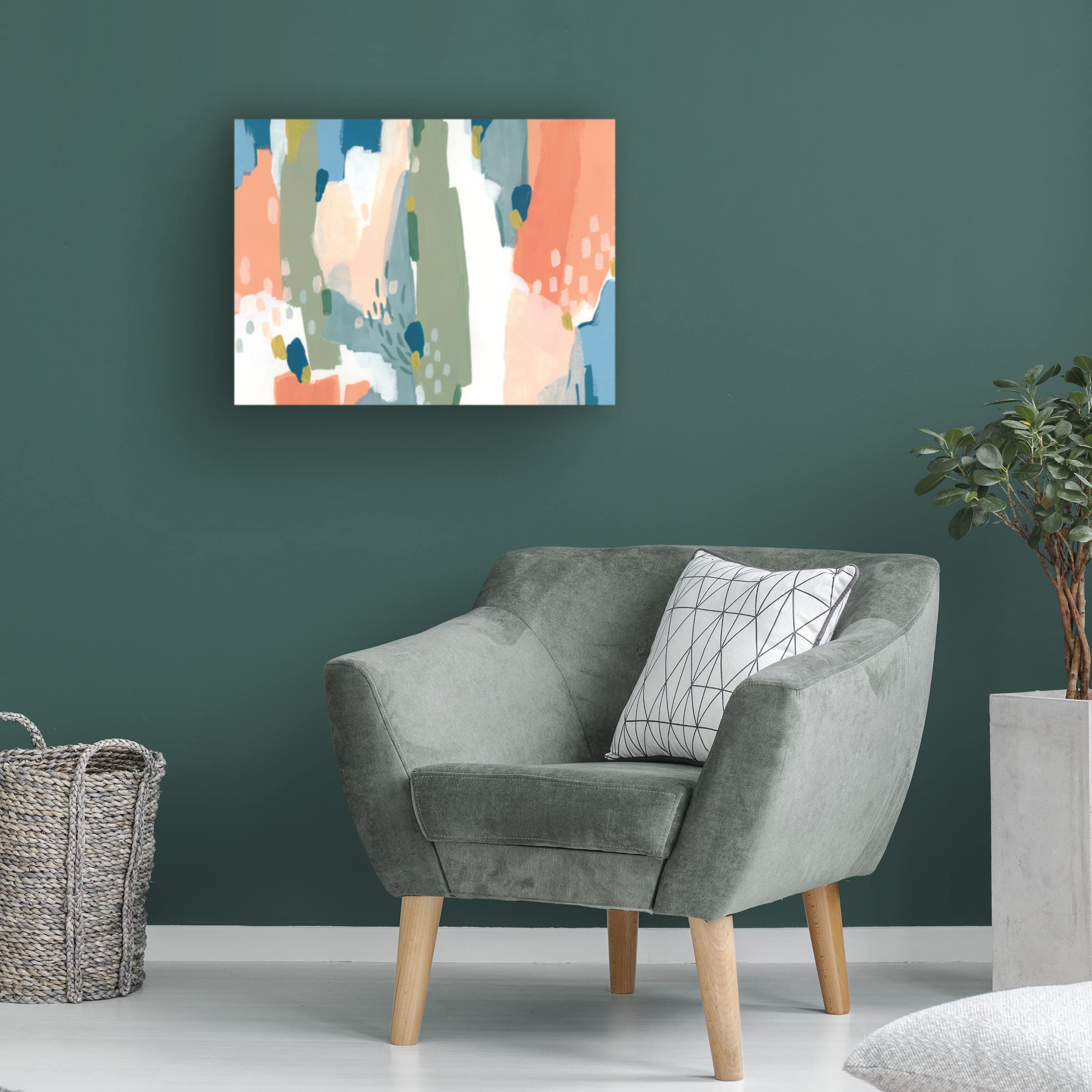 Trademark Fine Art 'Puzzle Shift I' Abstract Canvas Painting by June Erica Vess - Modern Wall Art for Living Room, Bedroom & Office Decor