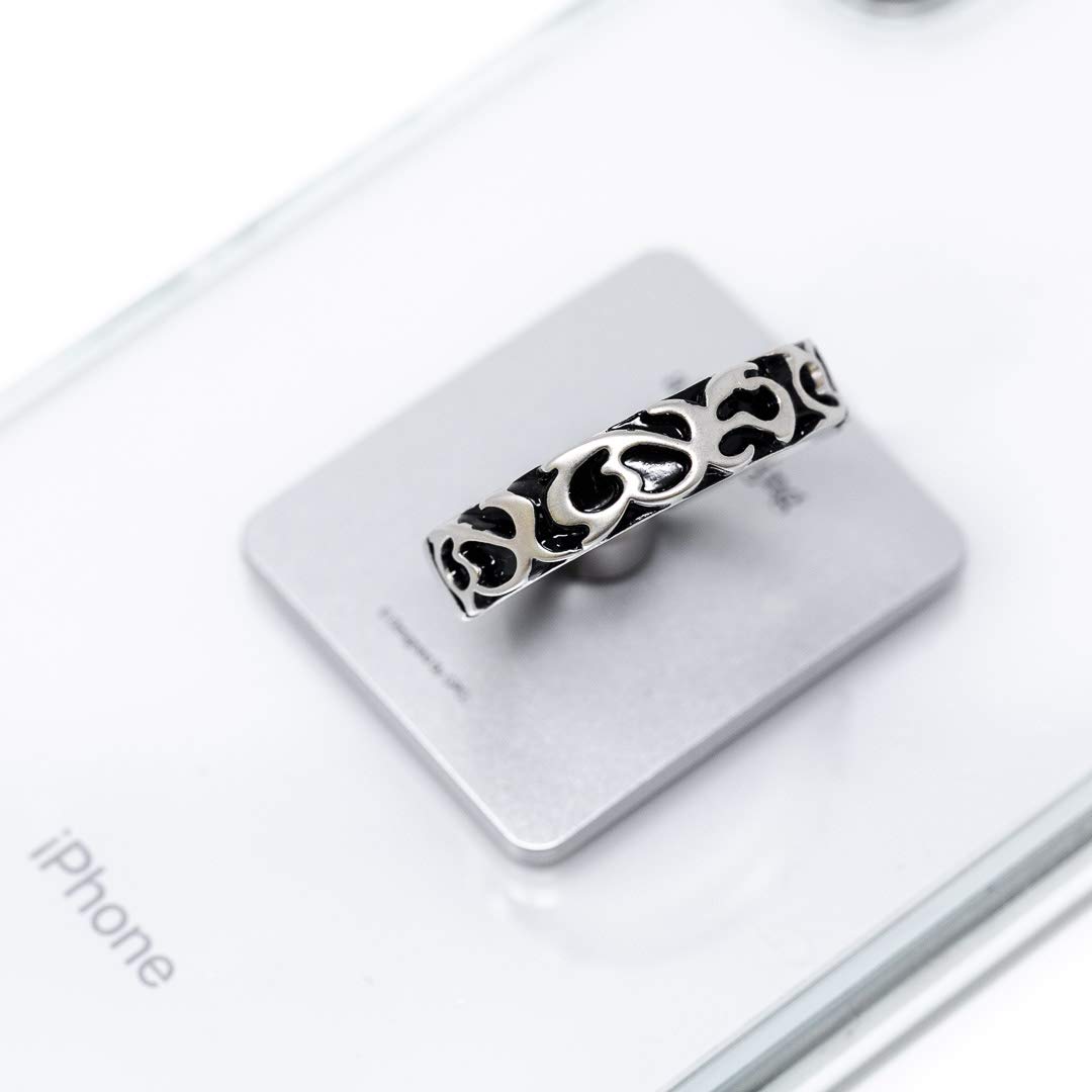 360° Rotating Phone Ring Holder - Matte Silver Stand & Grip for Watching Videos
