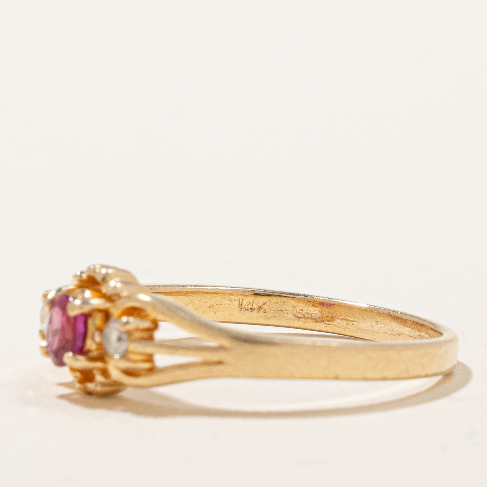 0.18ct Ruby & Diamond Ring for Women - 0.06ctw Genuine Gemstone Engagement Ring, Size 6.5 - Perfect for Valentine's Day, Anniversary & Wedding Gift