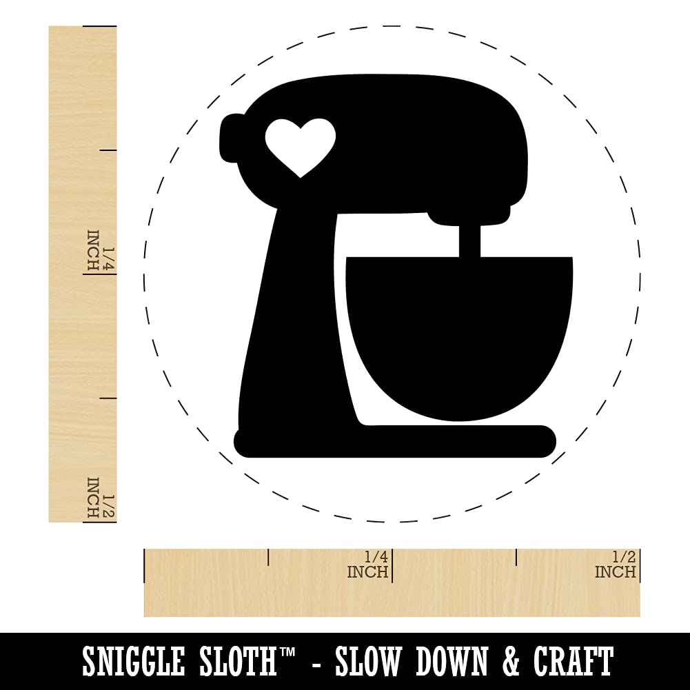 Mini Heart Baker Self-Inking Rubber Stamp - 1/2 Inch Craft Stamp for Baking, Planners, Scrapbooking & DIY Projects - Orange Ink - Perfect for Cookie Decorating, Journaling & Gift Wrapping