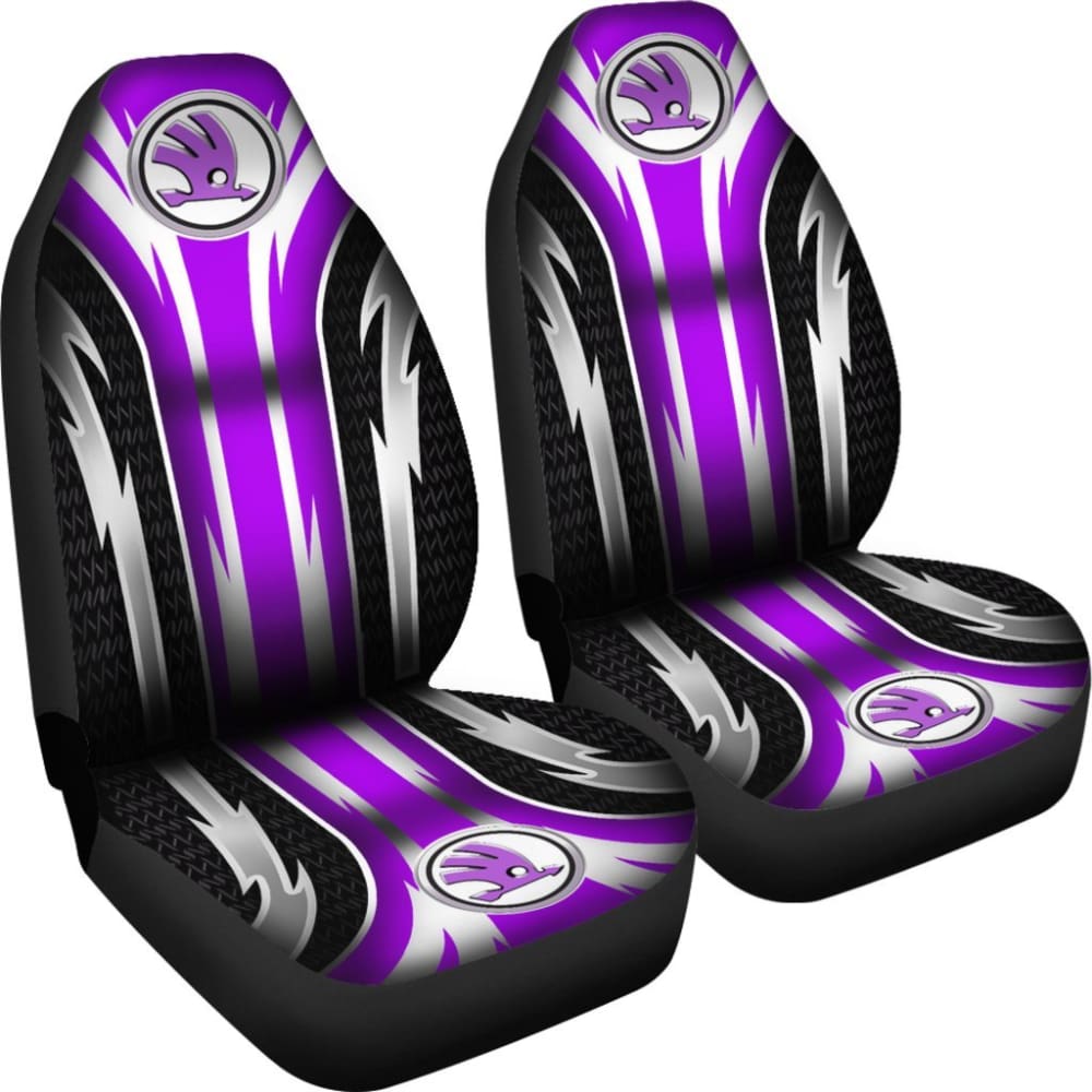 Premium 2-Piece Front Skoda Seat Covers in Purple (Model 144627) - Waterproof & Universal Fit for Car, SUV, Truck - Perfect for Road Trips & Daily Commute